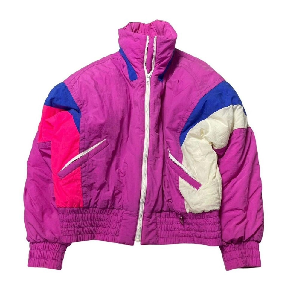 Ladies Vintage Neon Pink Purple Club Ski Attivo Size‎ 12 Coat